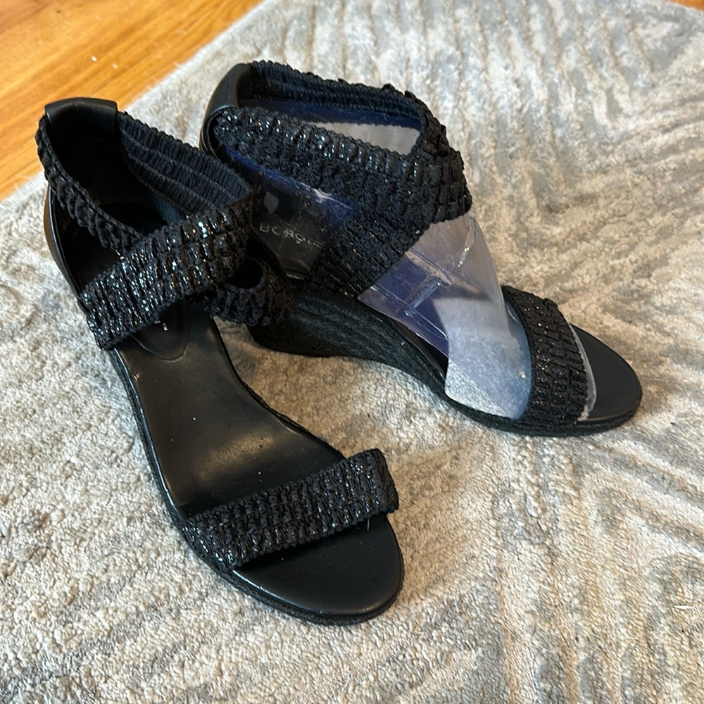 NEW BCBGeneration Black Espadrille Wedges